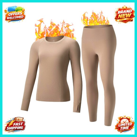 Women's Thermal Underwear Set Fleece Lined Base Layer Long Johns Cold Weather